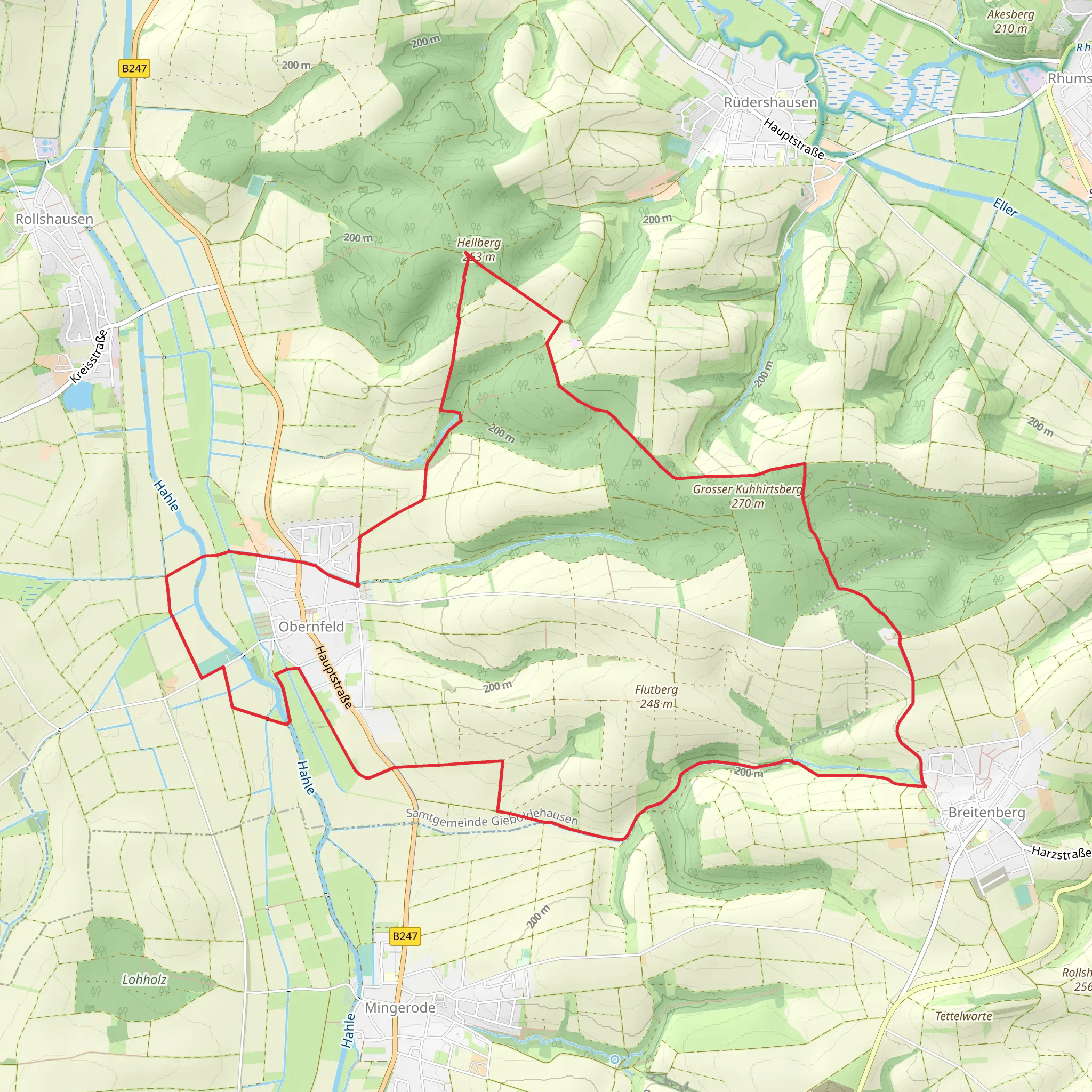 Obernfelder Rundwanderweg mobile static map