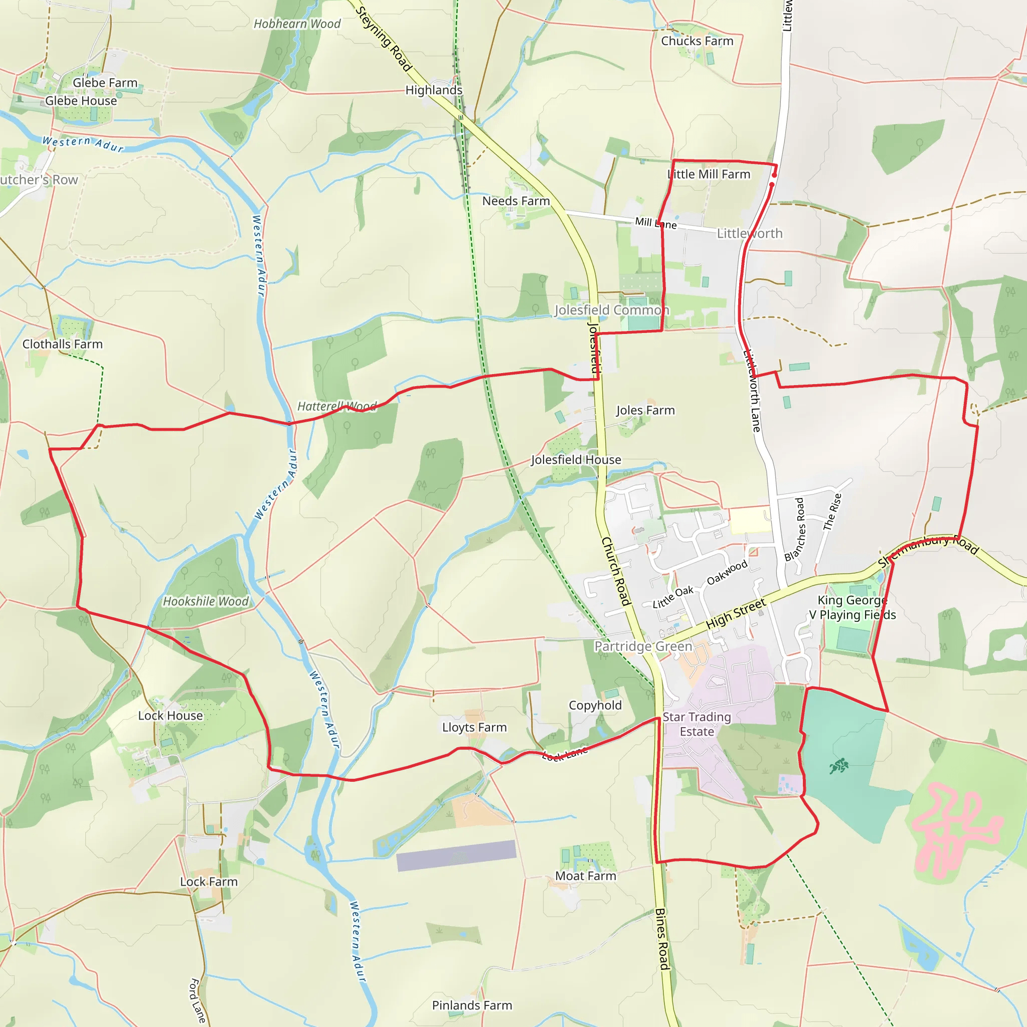 Hookshile Wood and Hatterell Wood Loop mobile static map