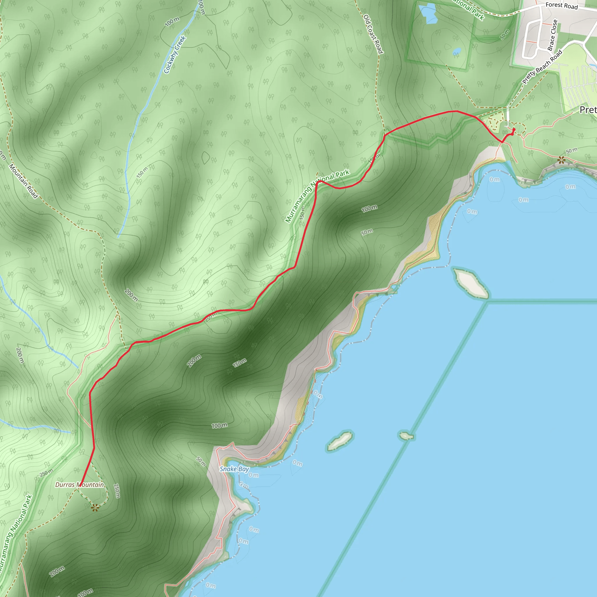 Pretty Beach to Durras Mountain Track mobile static map
