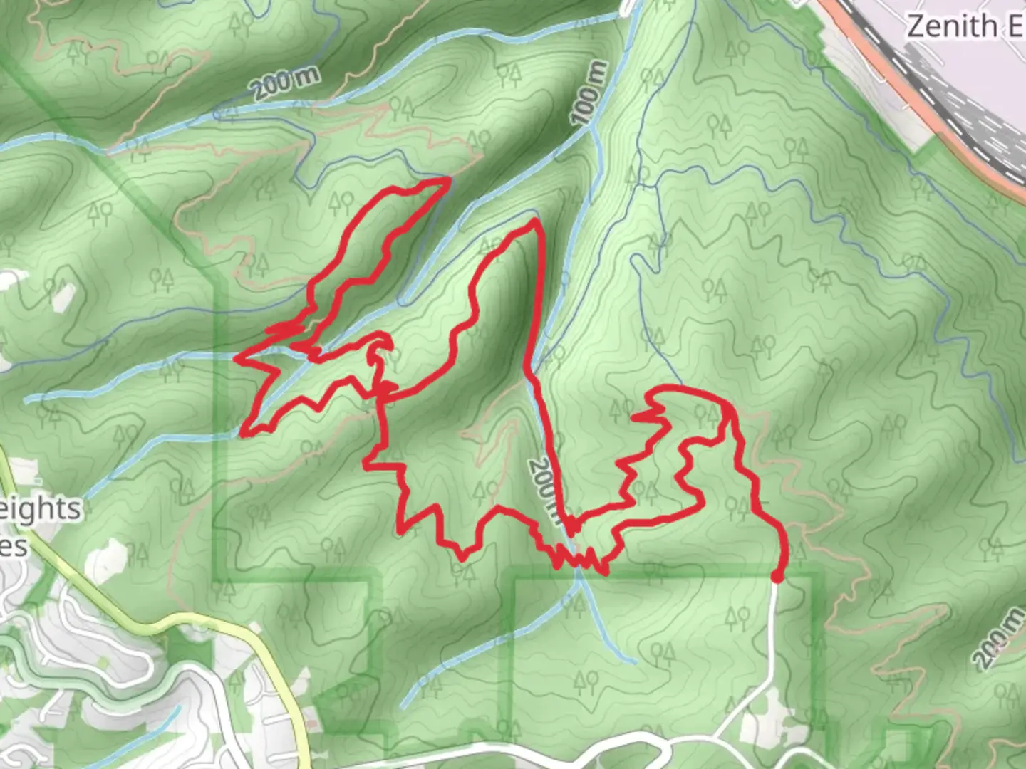 An image depicting the trail Wildwood, Maple and Nature Loop Trail and its surrounding area.