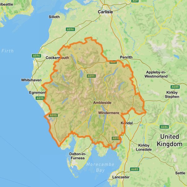 Lake District National Park mobile static map