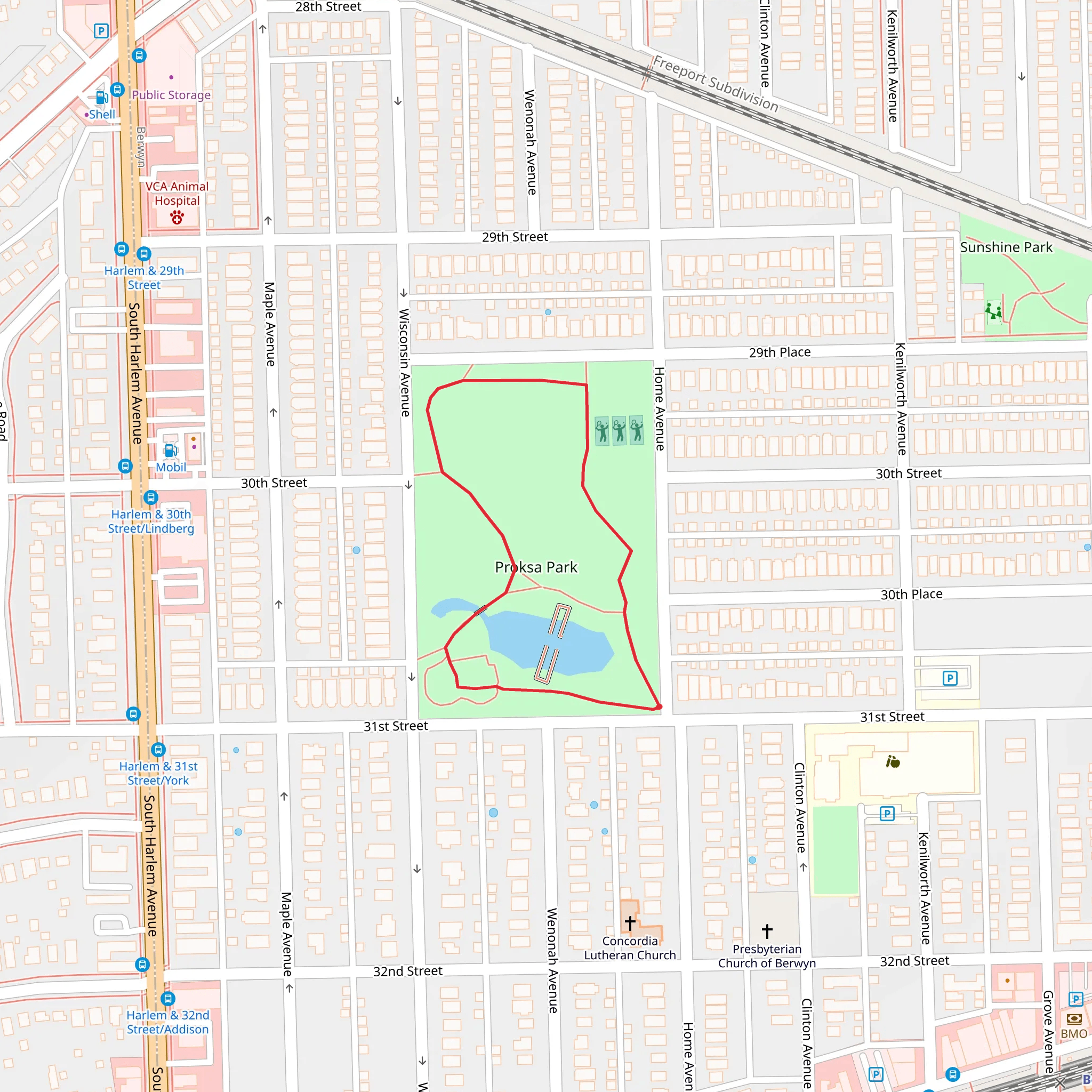 Proksa Park Loop mobile static map