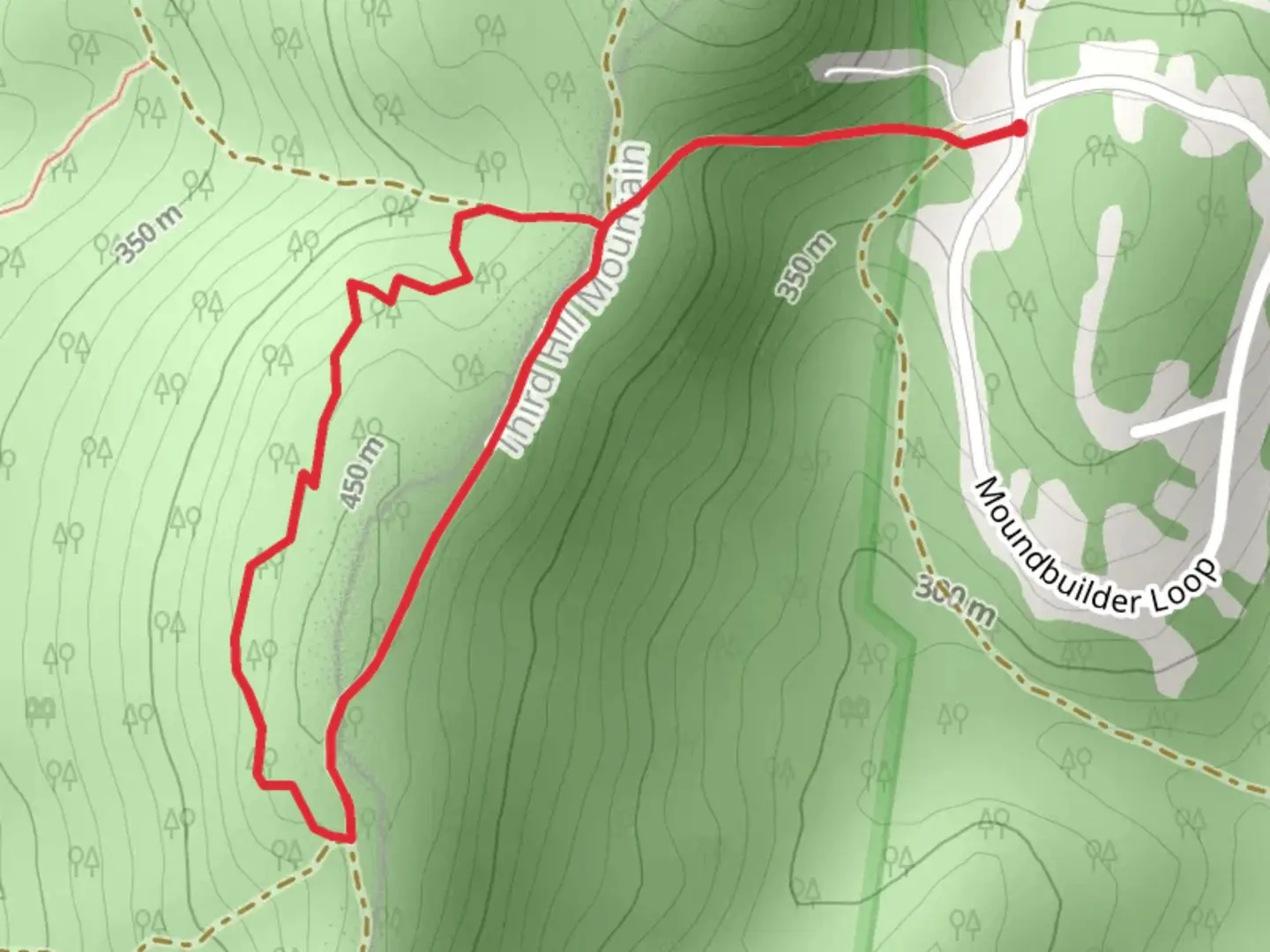 An image depicting the trail Third Hill Mountain Loop Trail - Partial and its surrounding area.