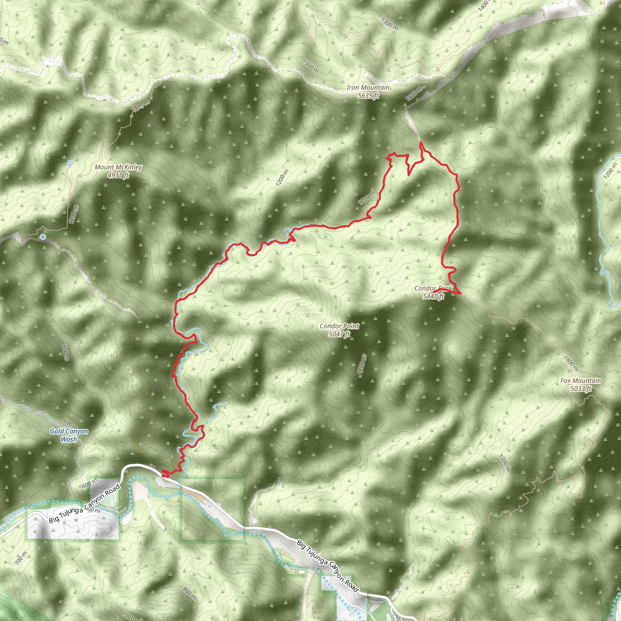 Condor Peak via Trail Canyon Trail mobile static map