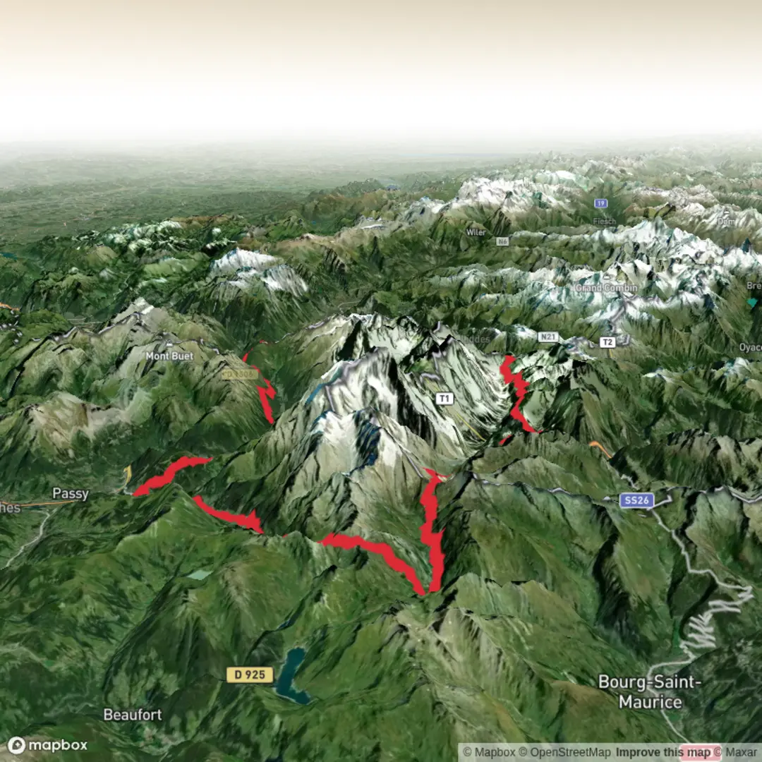 An image depicting the trail UTMB 2026 and its surrounding area.