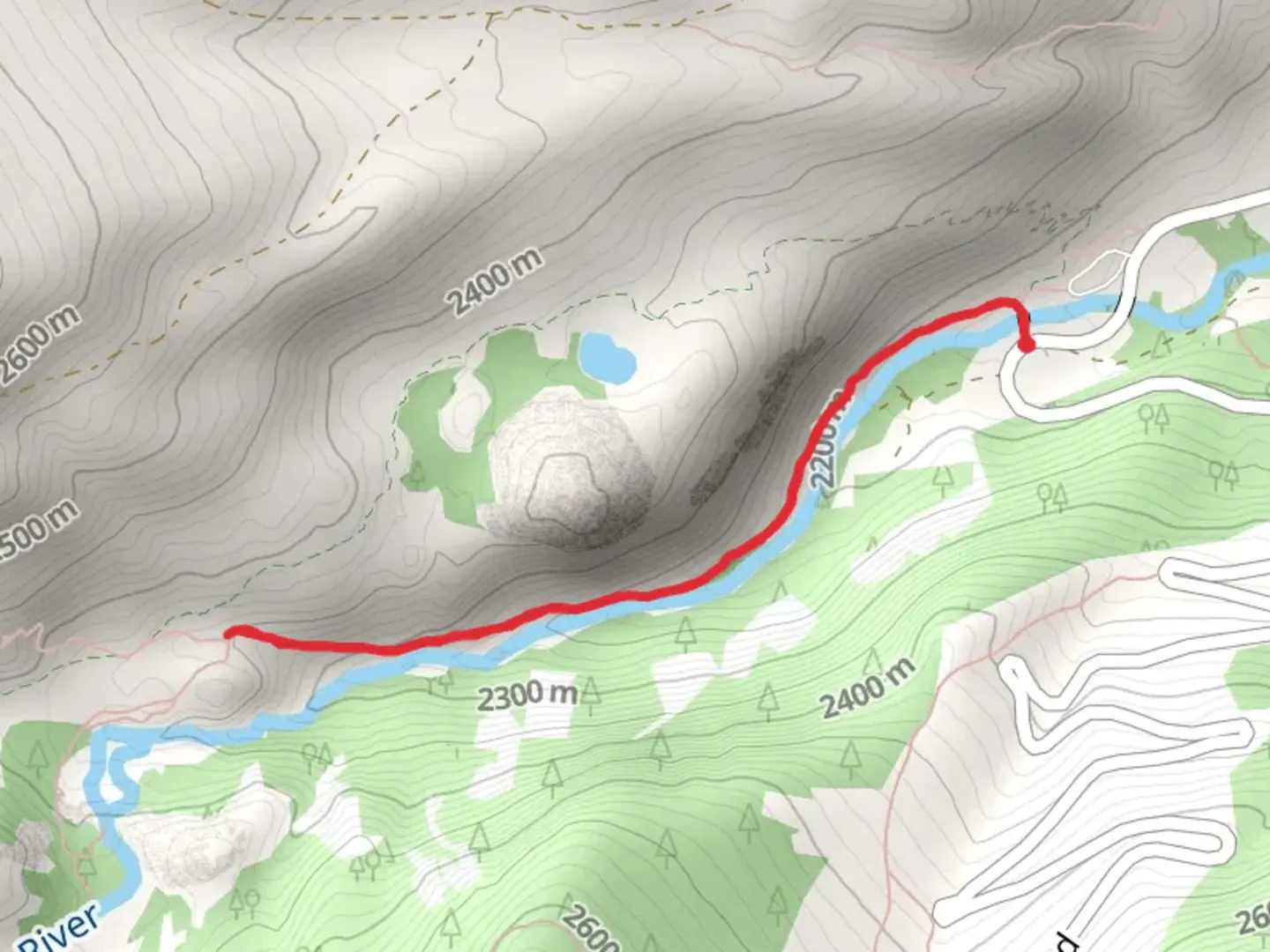 An image depicting the trail Middle Fork trail and its surrounding area.