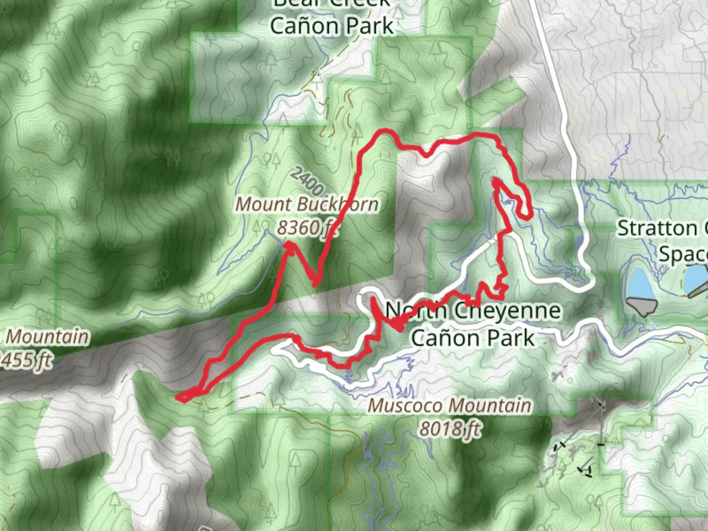 An image depicting the trail Jacks Trail and Columbine Loop Trail and its surrounding area.
