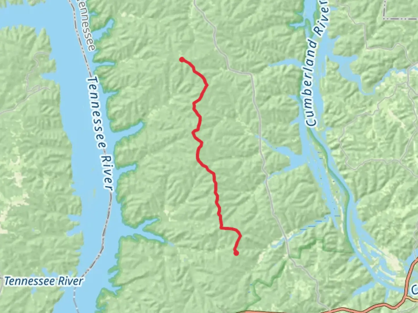An image depicting the trail Round Top via North-South Trail and its surrounding area.