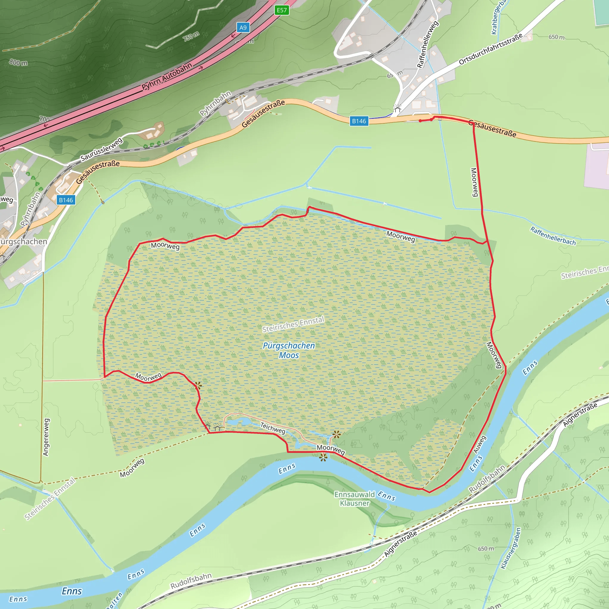 Pürgschachen Moor Loop mobile static map