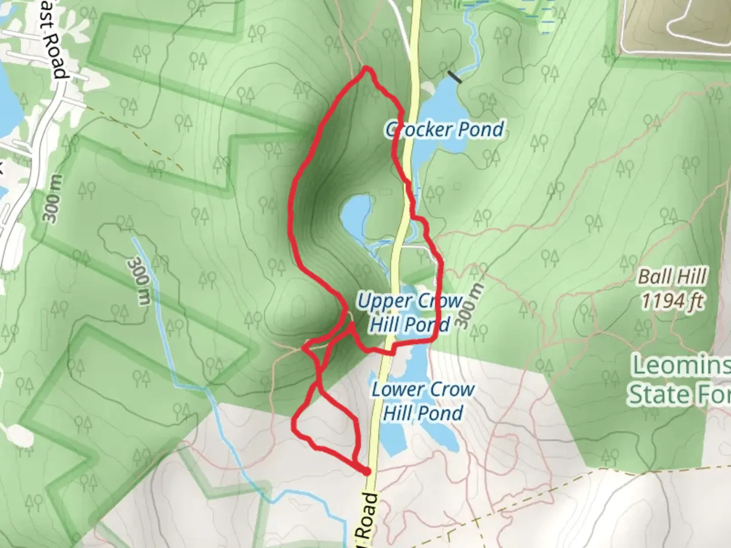 An image depicting the trail Crow Hill Ledges and Crow Hill Trail Loop and its surrounding area.
