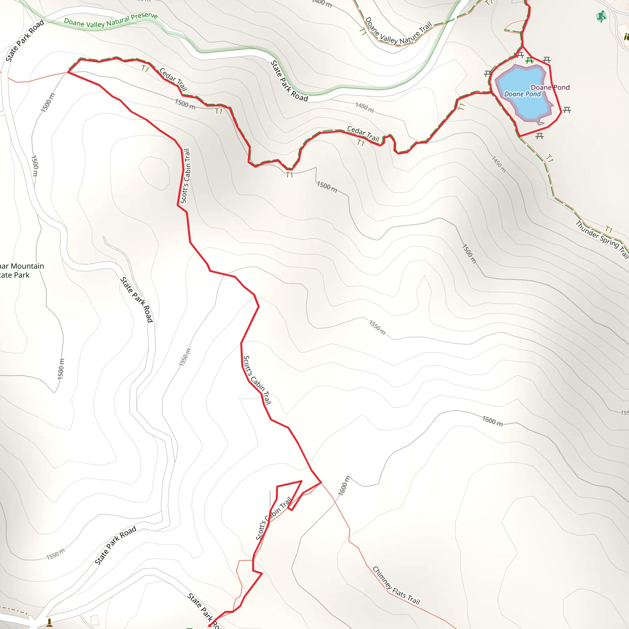 Doane Pond via Cedar Trail mobile static map