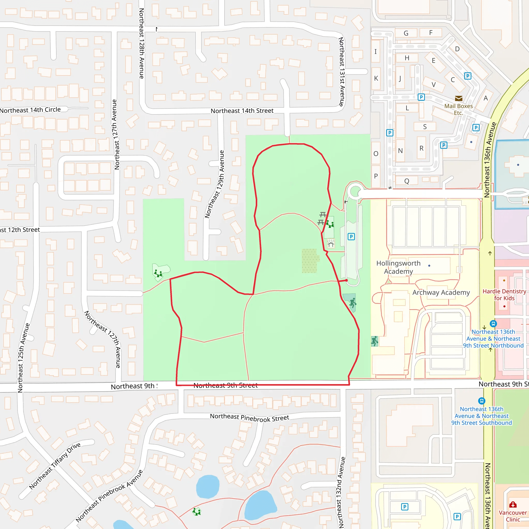 LeRoy Haagen Park Loop mobile static map
