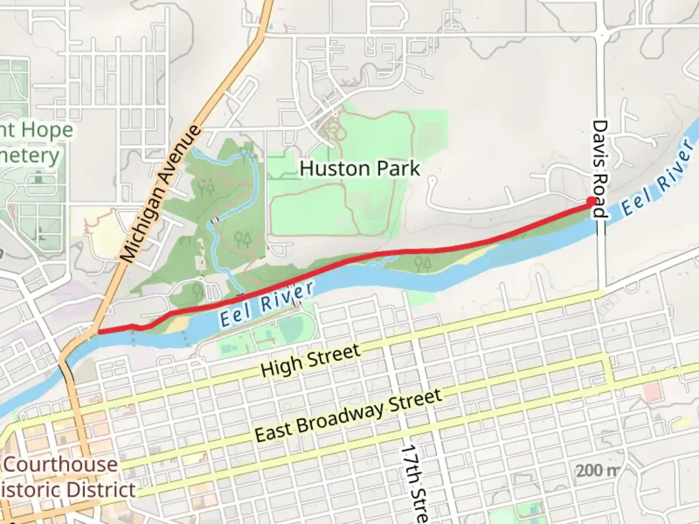 An image depicting the trail River Bluff Trail and its surrounding area.