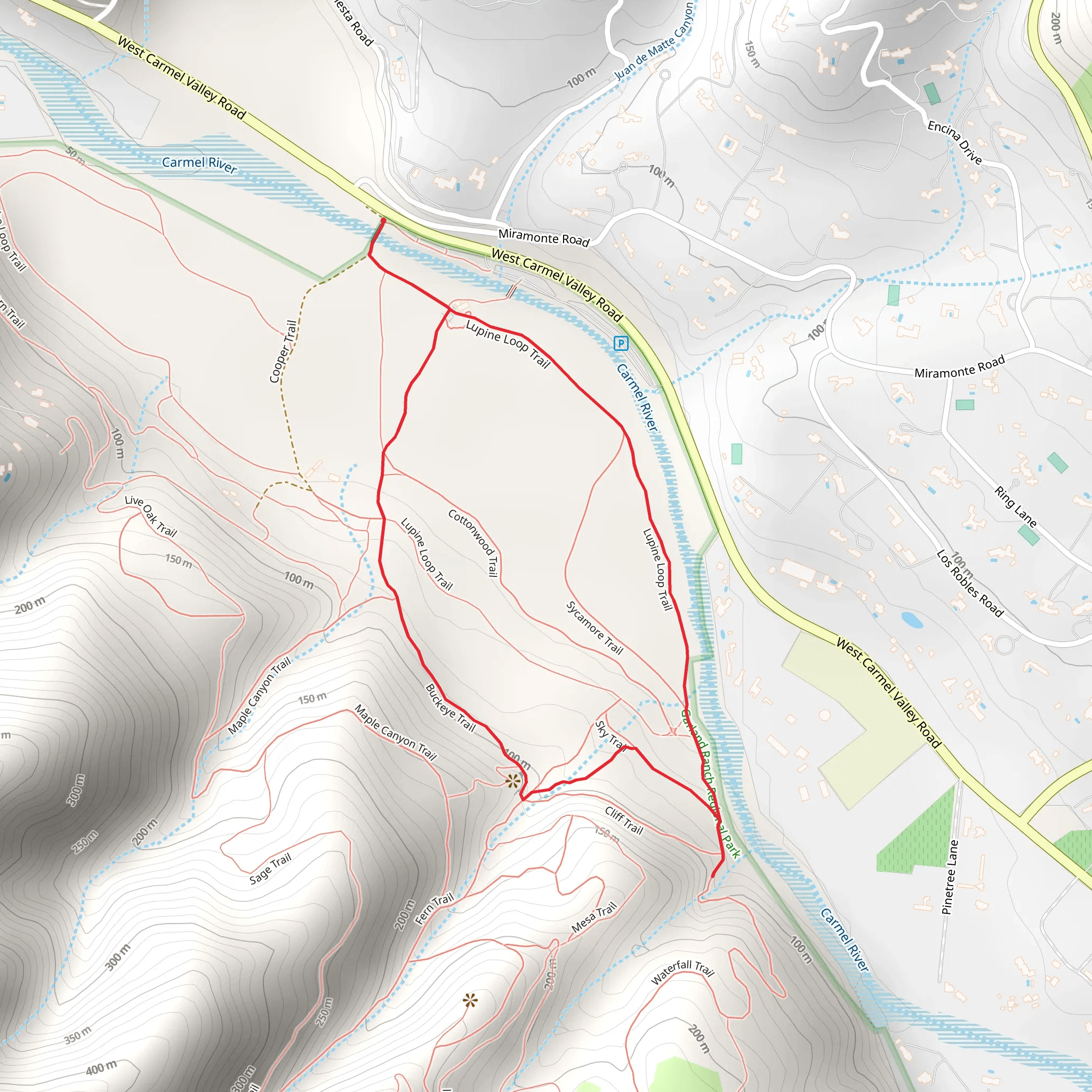 Buckeye and Lupine Loop Trail mobile static map