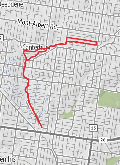 Hike from Surrey Hills mobile static map