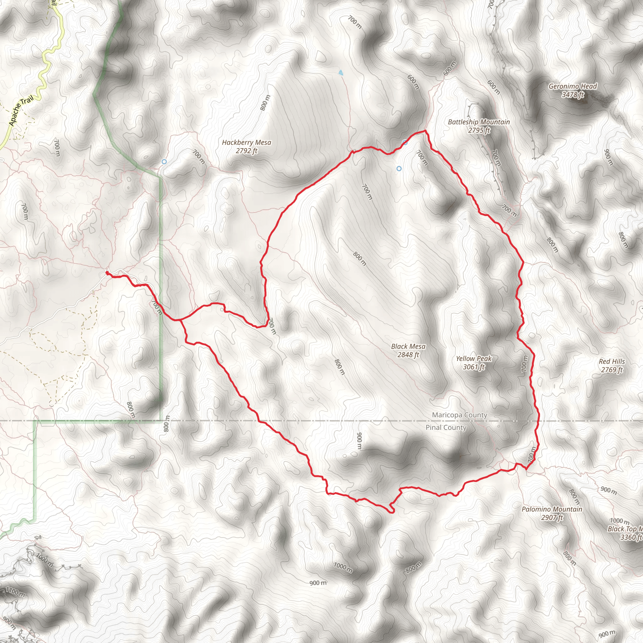Boulder Trail Second Water Loop Trail mobile static map