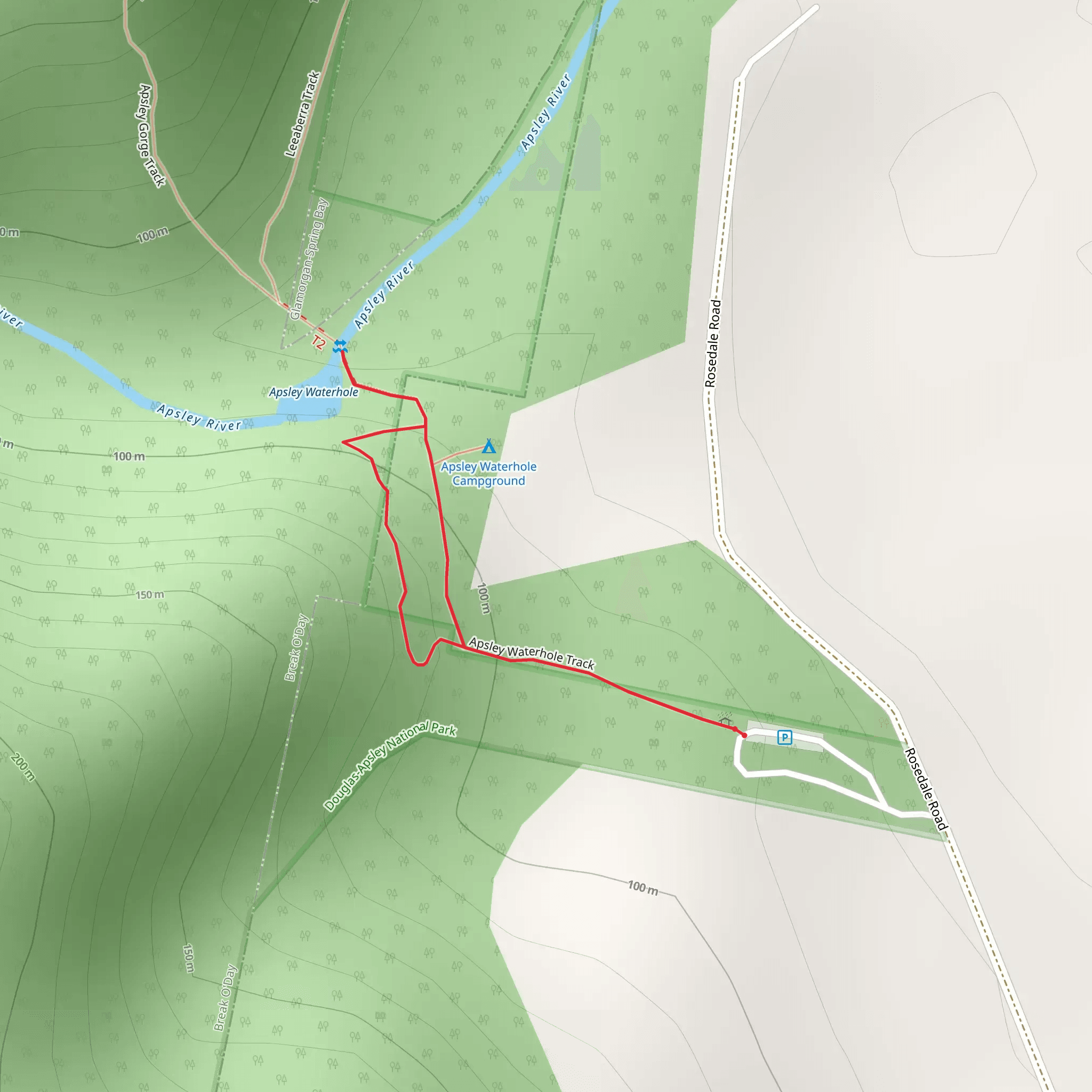 Aspley Waterhole and Lookout Track mobile static map