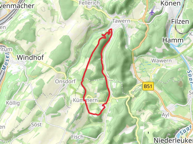 Metzenberg, Imrother Acker and Mannebach Muhle Loop