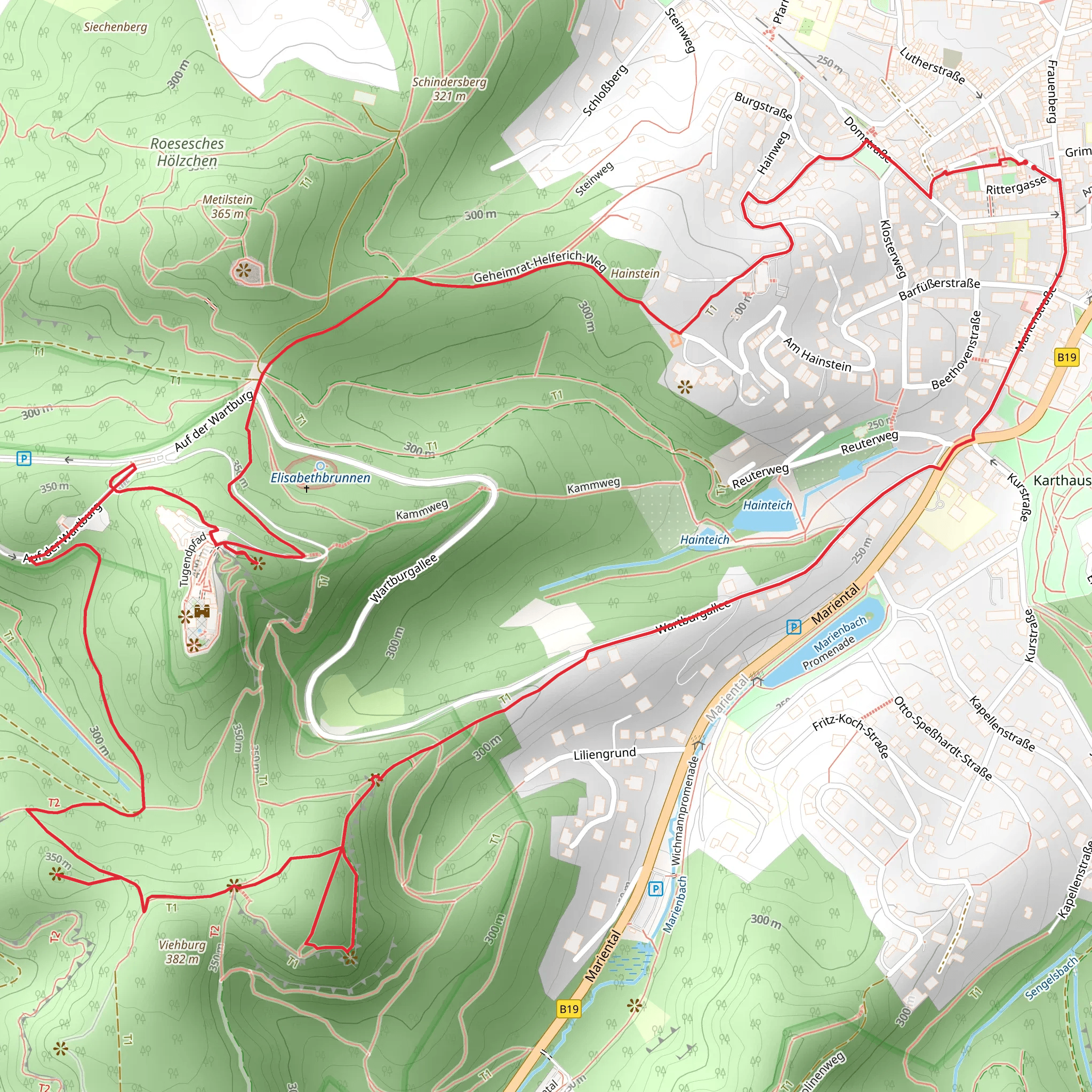 Eisenacher Burg and Wartburg Loop mobile static map