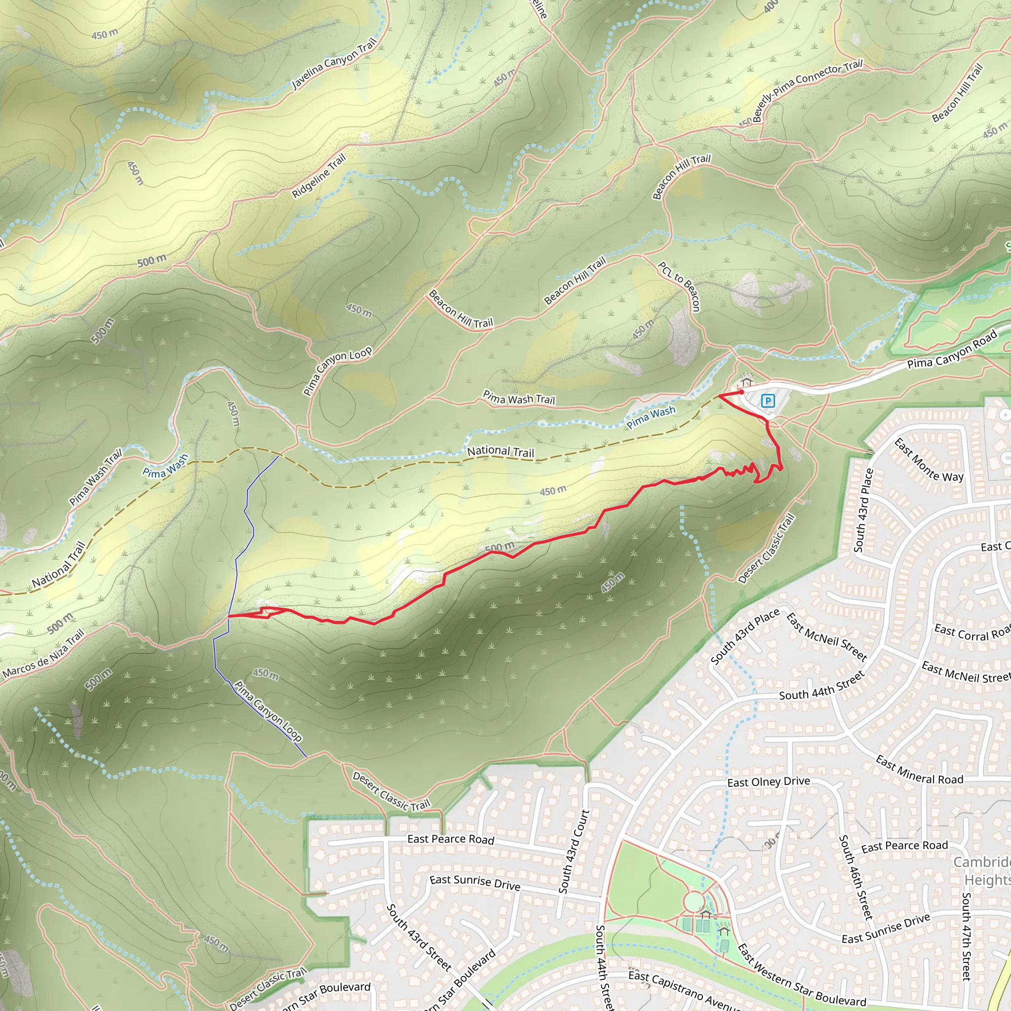 Marcos de Niza Trail mobile static map