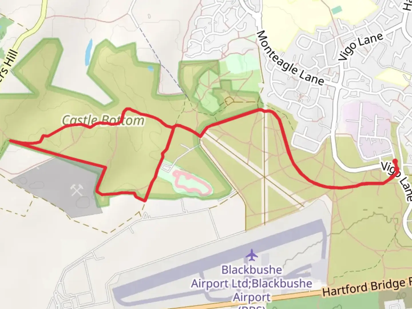 An image depicting the trail Castle Bottom Loop and its surrounding area.