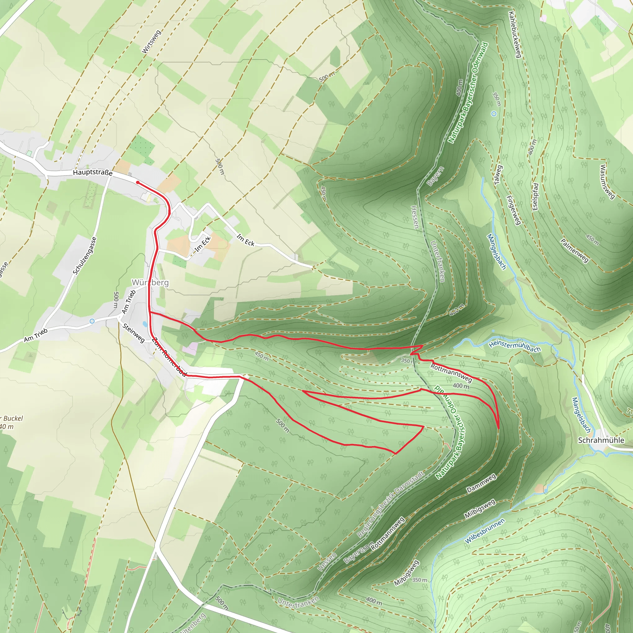 Rundwanderweg Wuerzberg 1 mobile static map