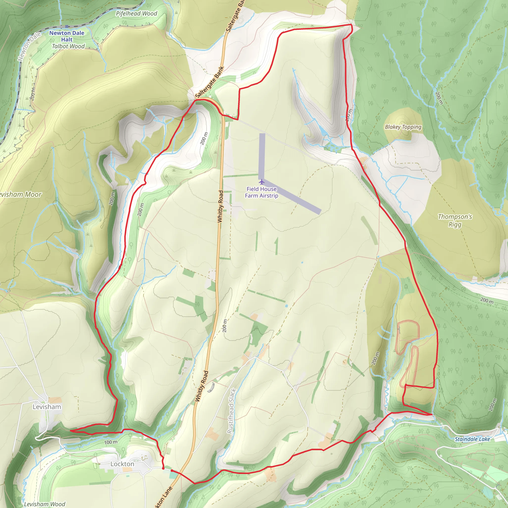 Hole of Horcum and Saltergate Brow from Lockton mobile static map