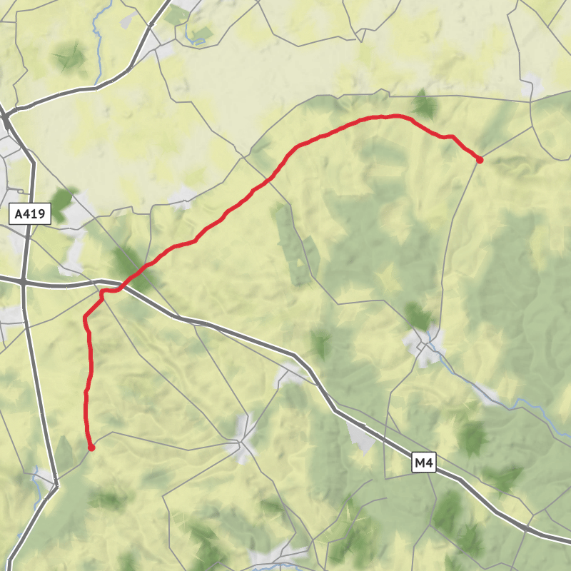 A map preview of the recording Hike from Aldbourne.