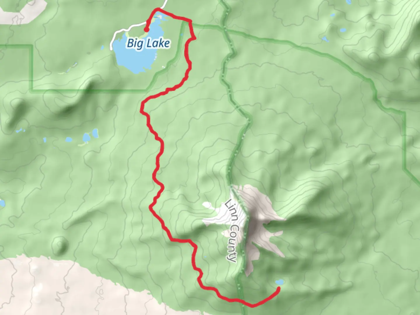 An image depicting the trail Big Lake to George Lake and its surrounding area.