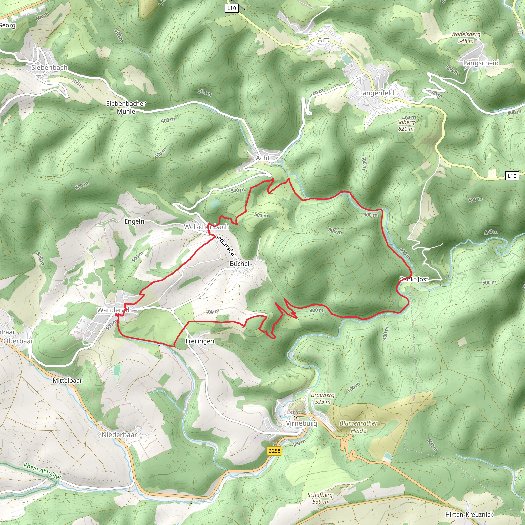 Achterbach via Wanderather mobile static map