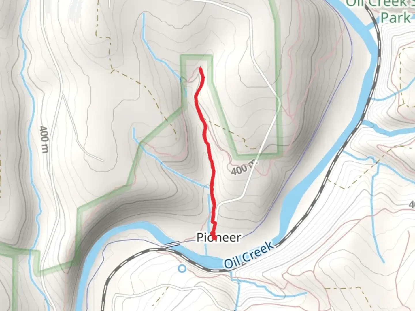 An image depicting the trail Pioneer Walk and its surrounding area.