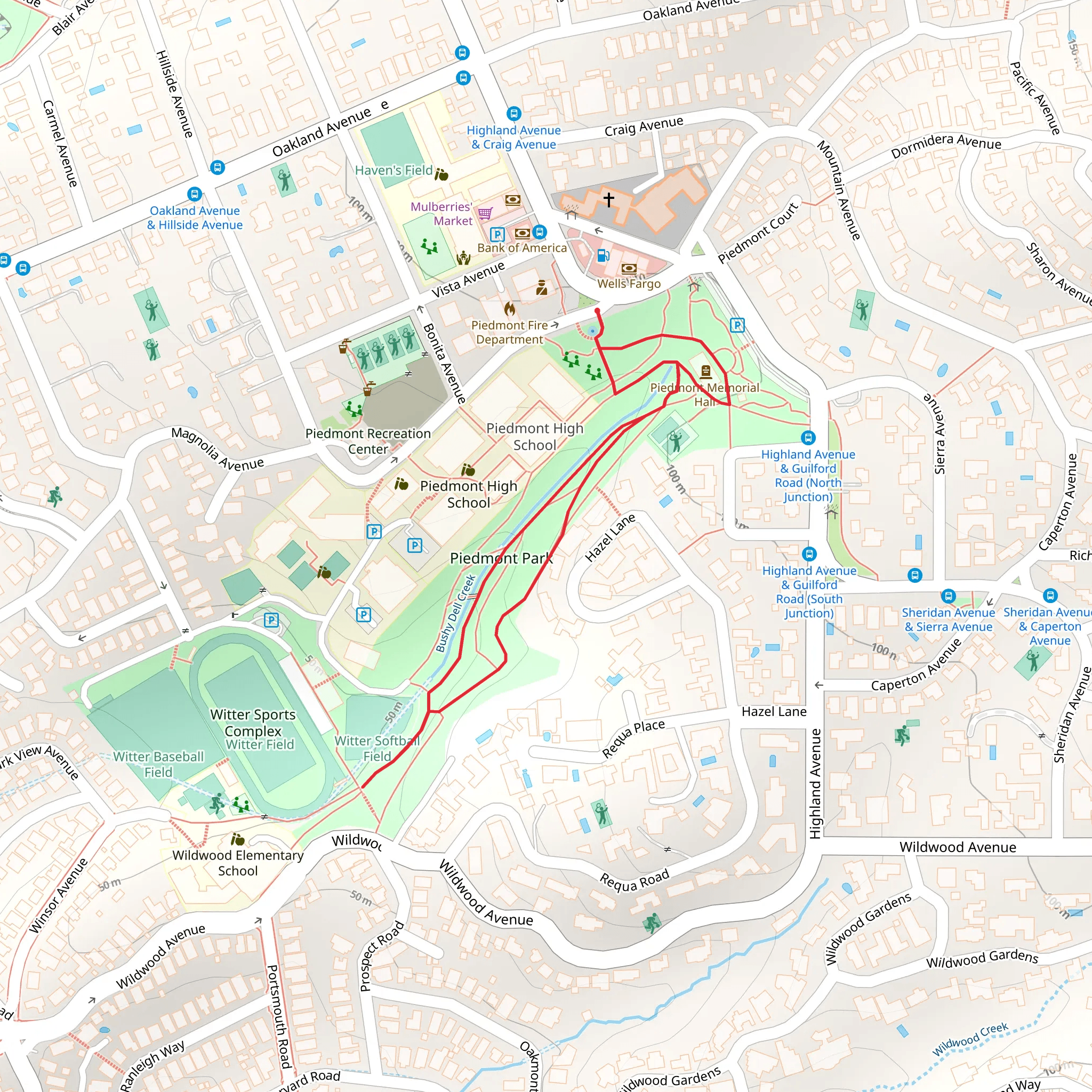 Piedmont Park Loop mobile static map