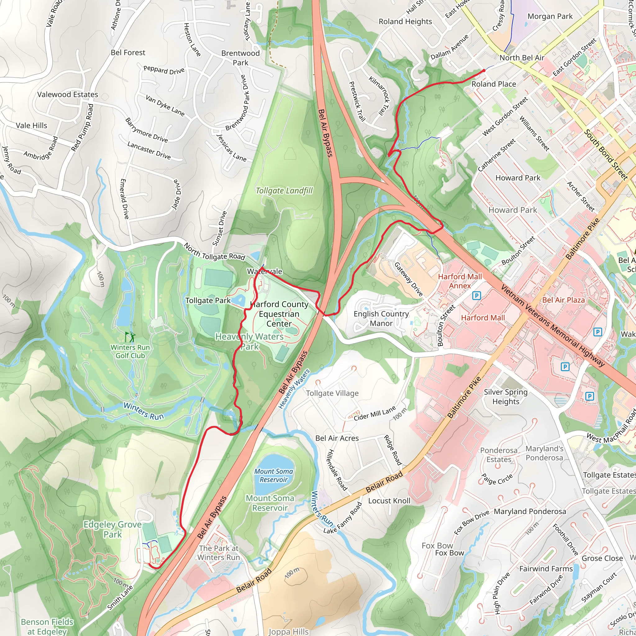 Ma and Pa Trail - North Bel Air mobile static map
