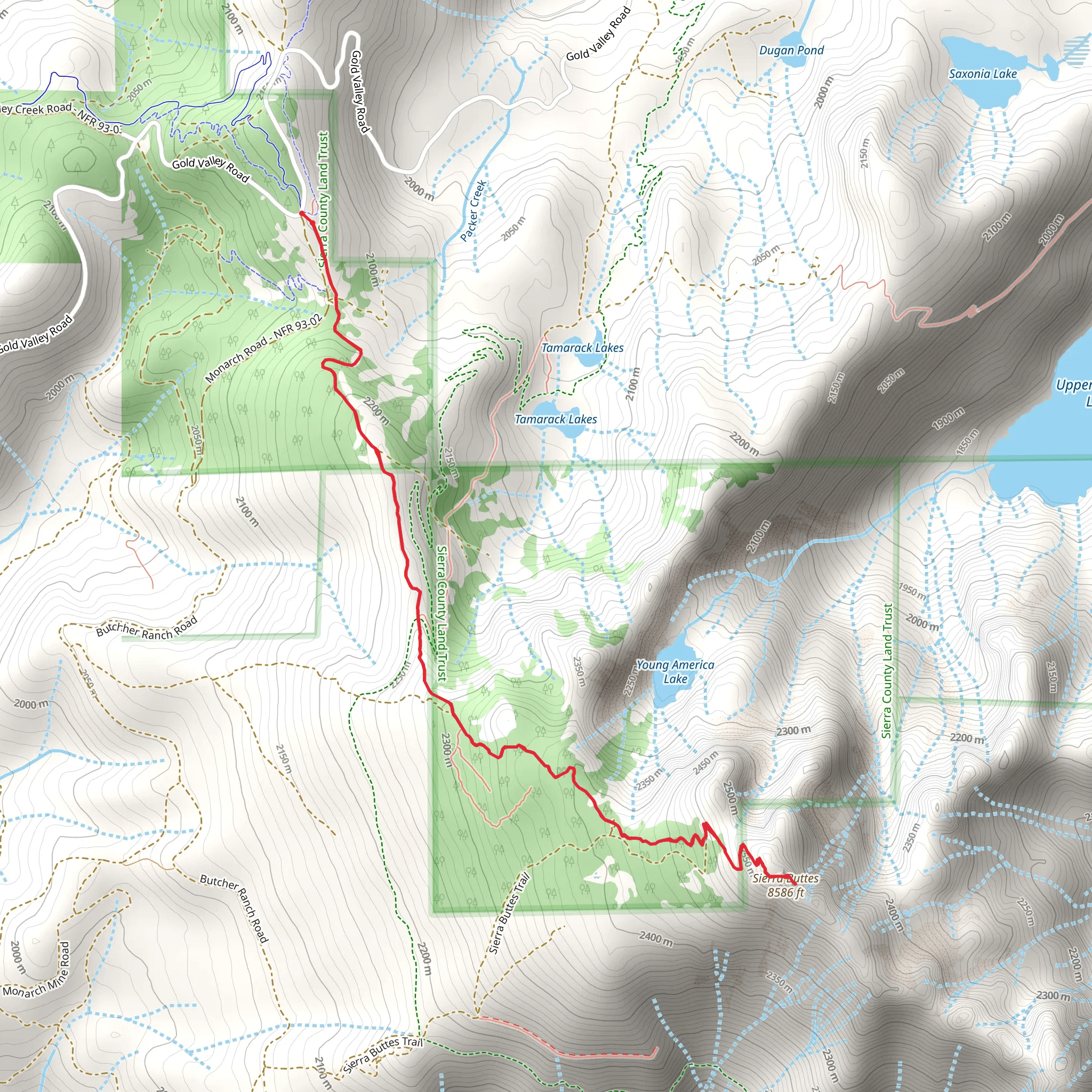 Sierra Buttes Trail mobile static map
