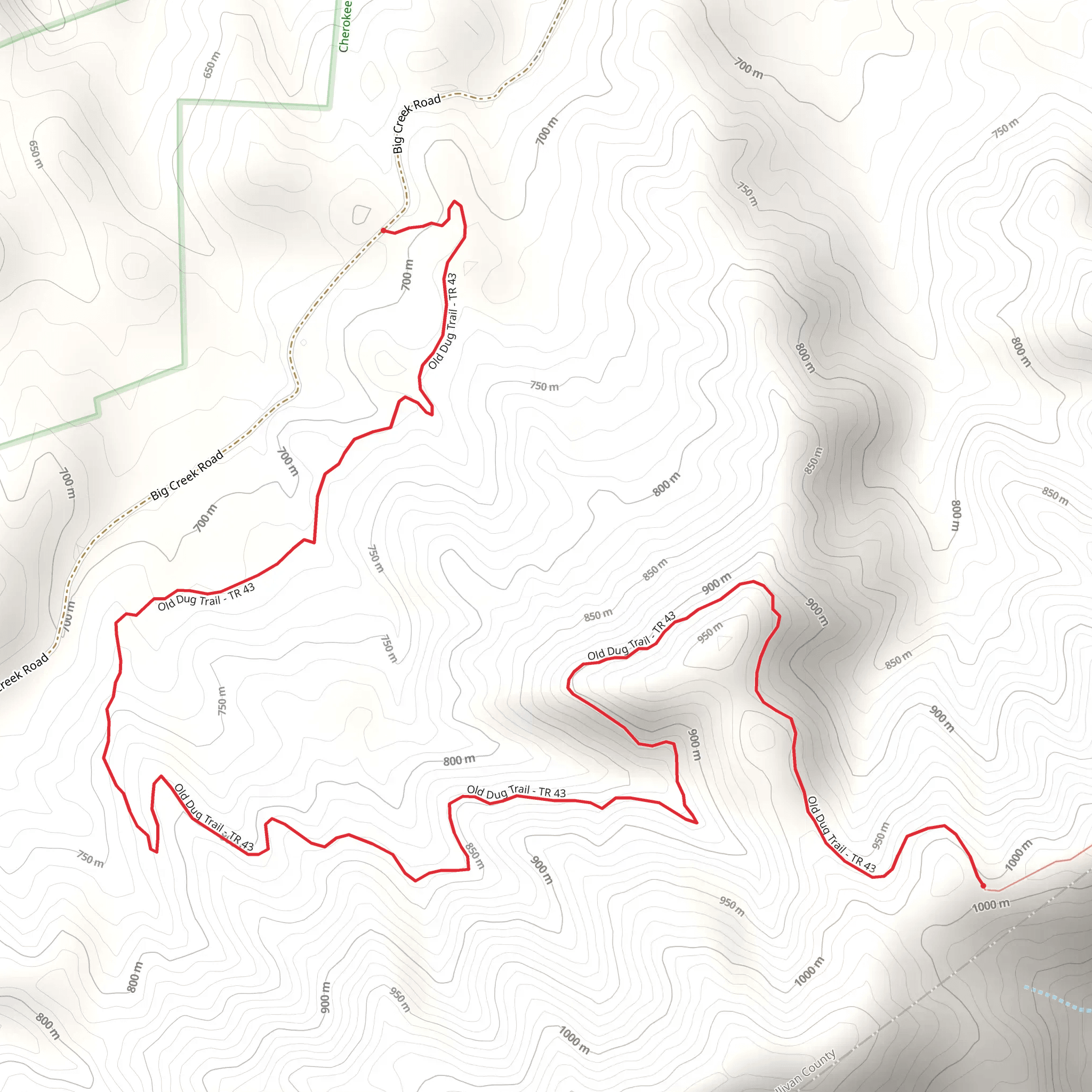 Old Dug Trail mobile static map