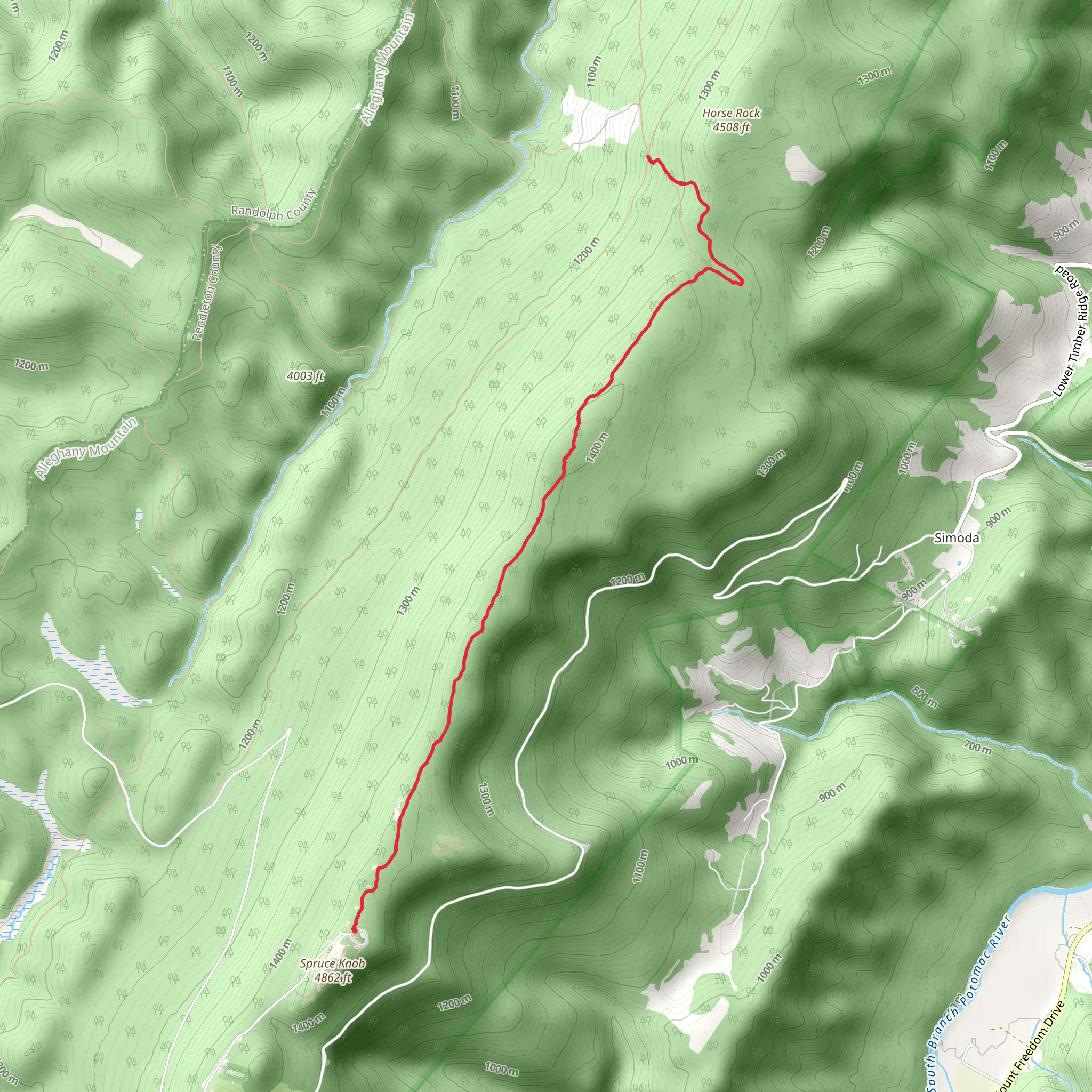Huckleberry Trail mobile static map