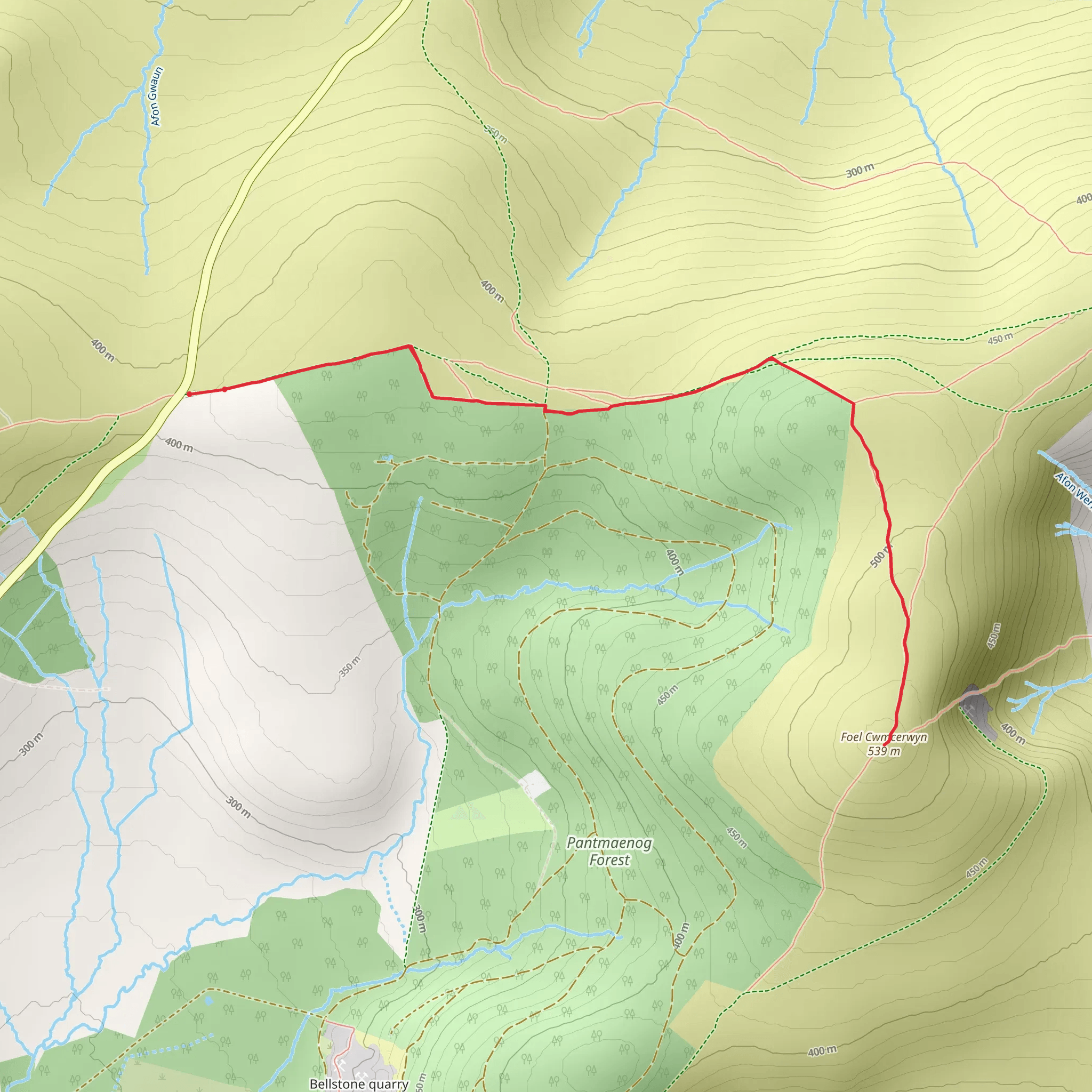 Foel Cwmcerwyn mobile static map