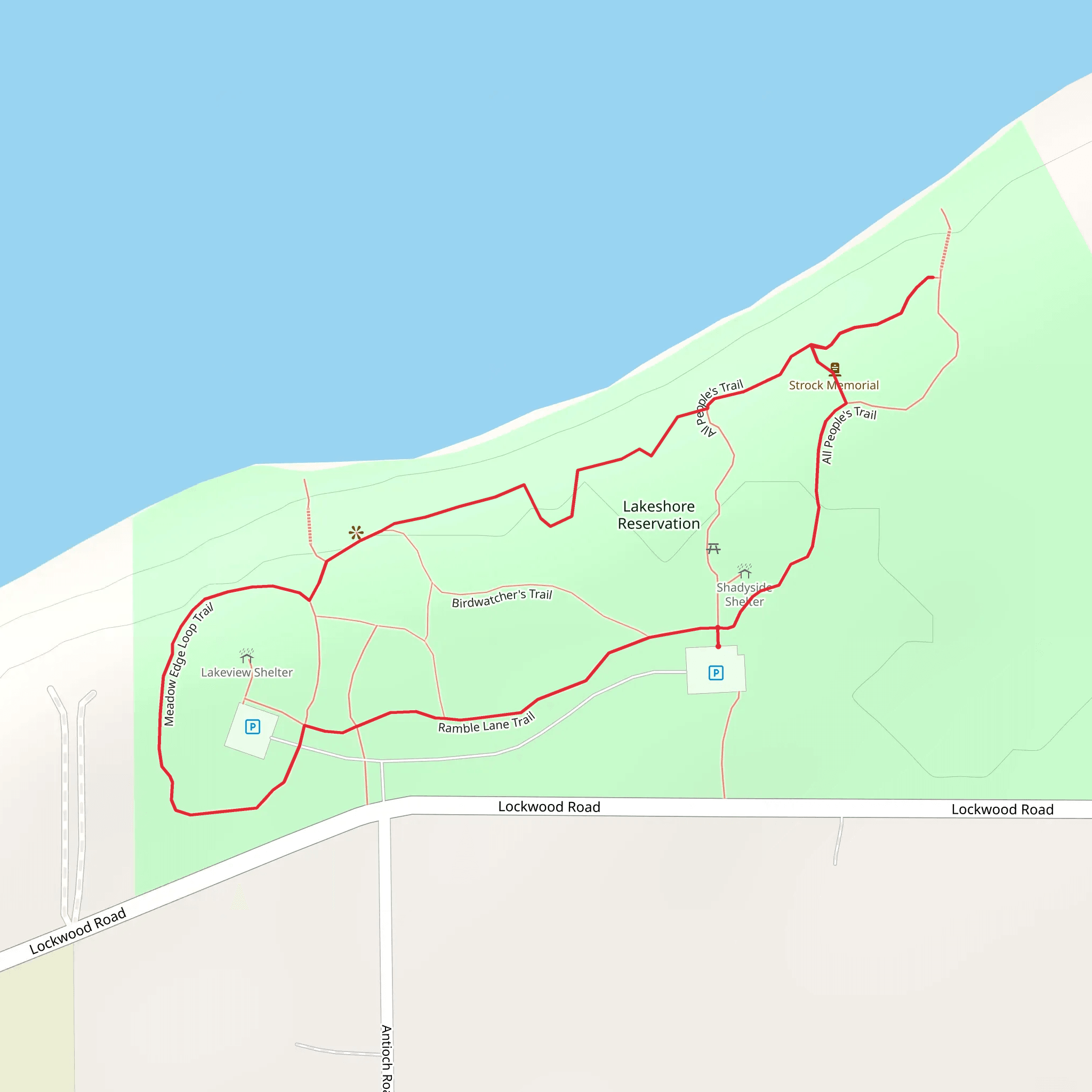 Ramble Lane Trail, Birdwatcher's Trail and Meadow Edge Loop Trail mobile static map