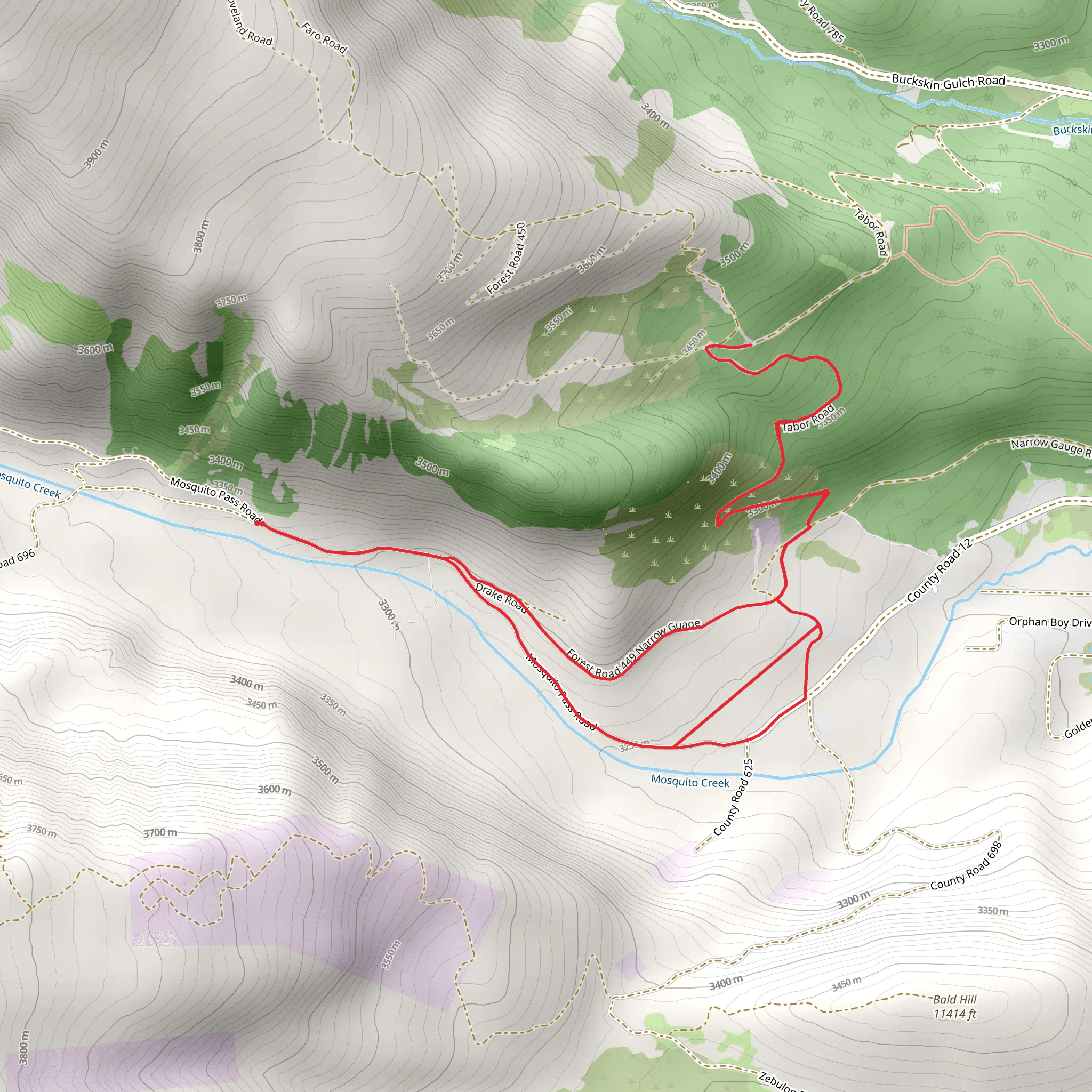 Mosquito Creek Loop mobile static map