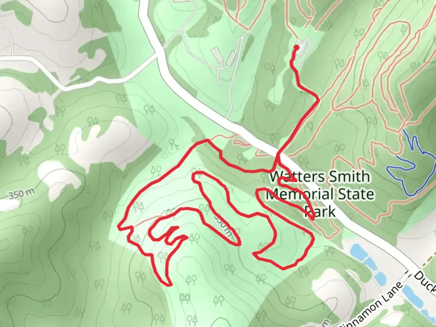 An image depicting the trail Burr Smith Loop and its surrounding area.