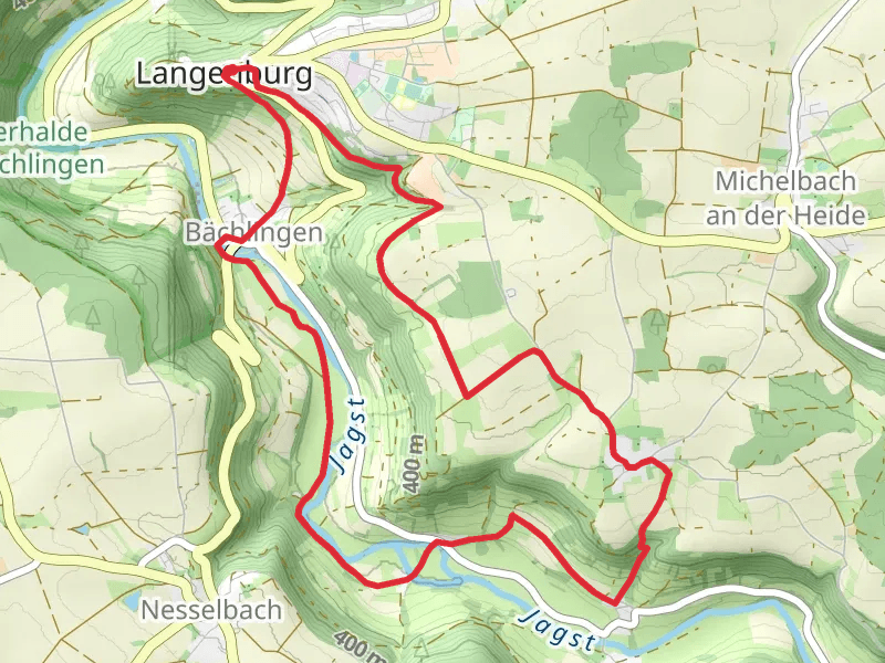 Jagst via Main Neckar Rhein Weg and Unterer Taeschlesweg