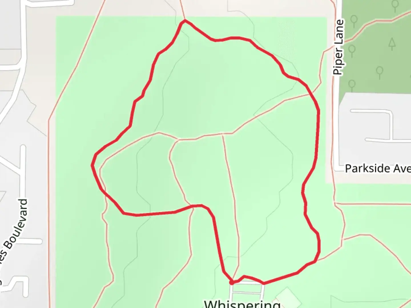 An image depicting the trail Blue Loop Trail and its surrounding area.