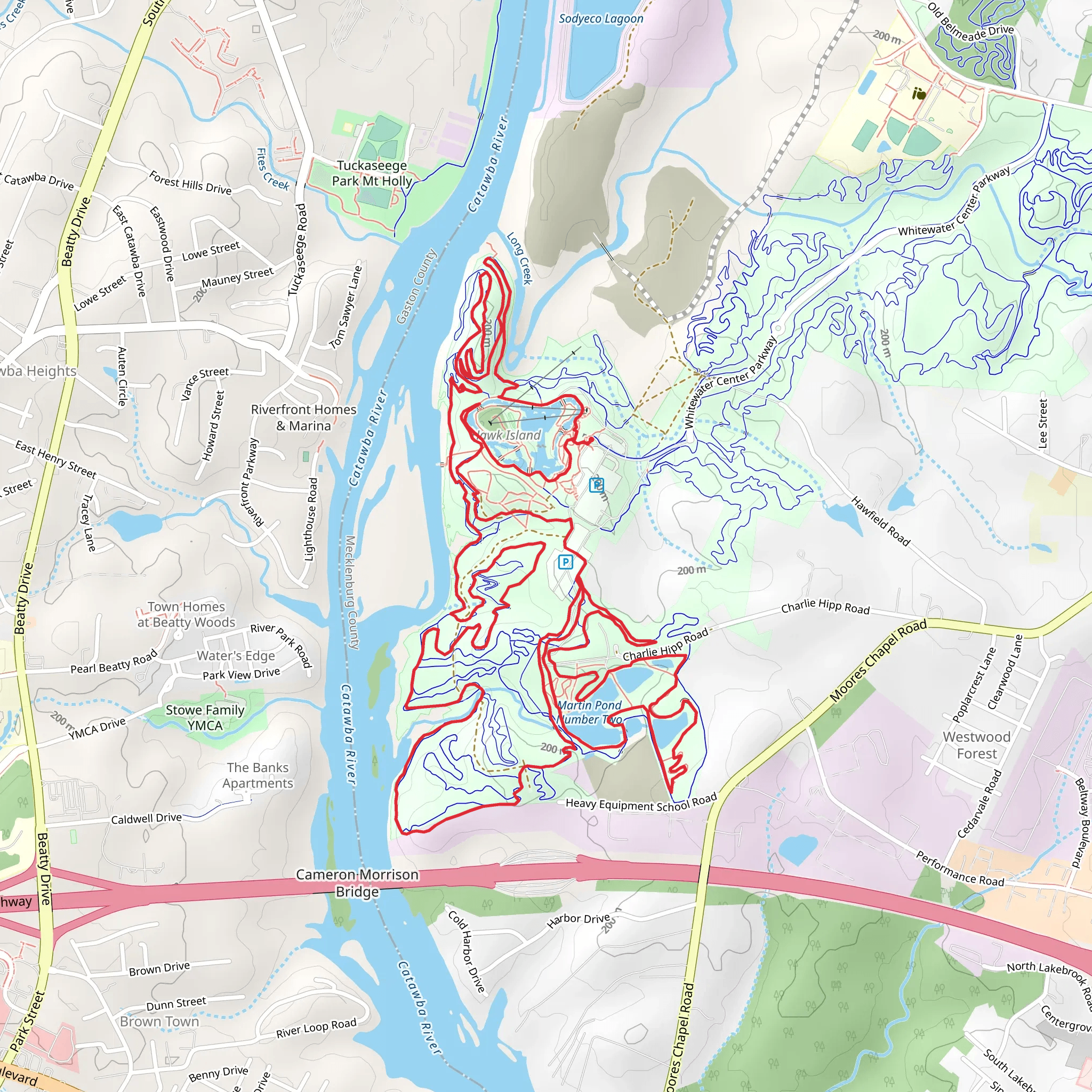 North and South Main and Carpet Loop Trail mobile static map