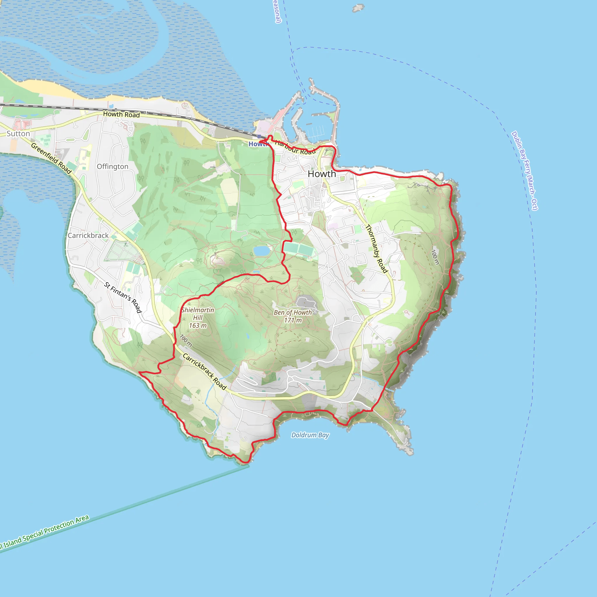 Howth Bog of Frogs Loop mobile static map