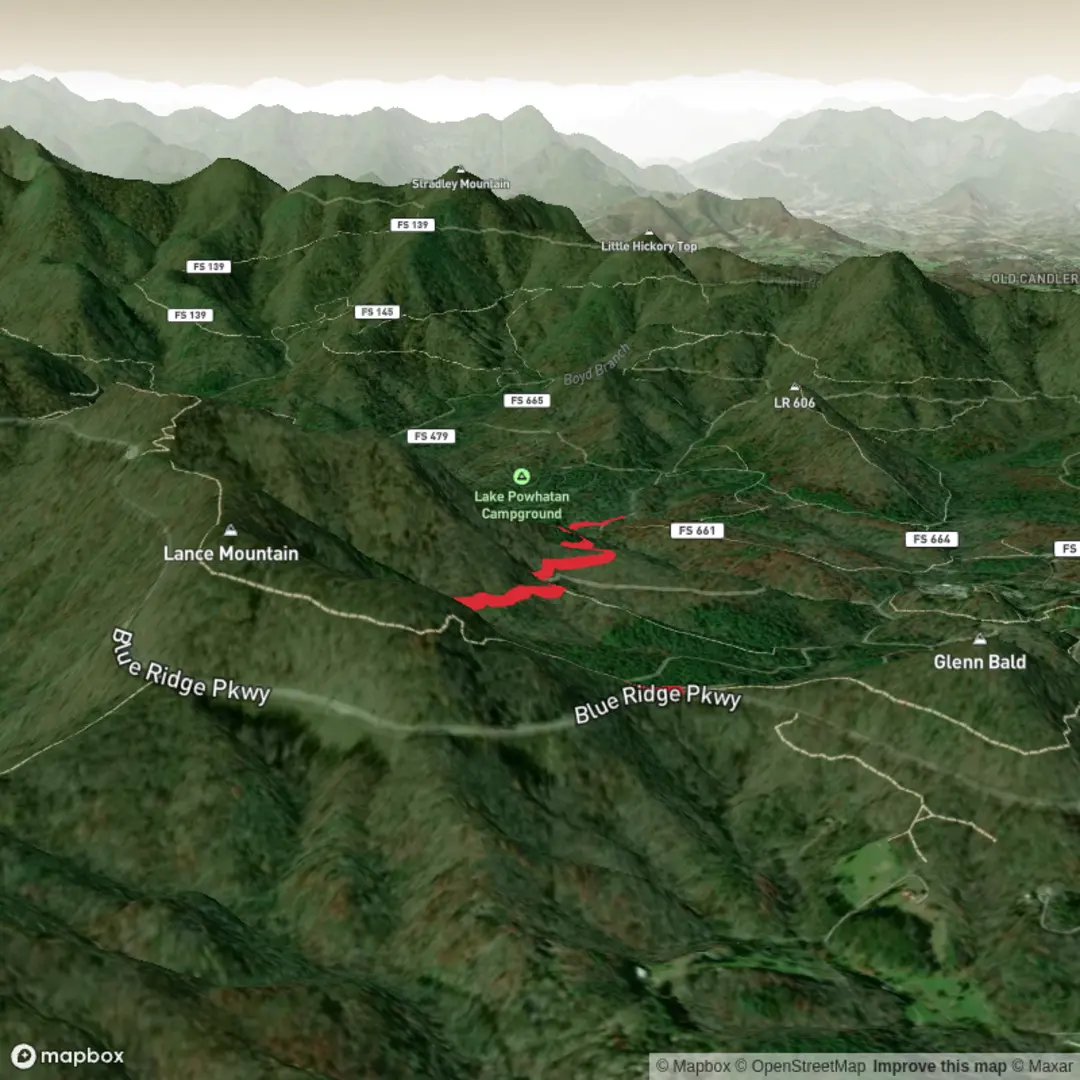 An image depicting the trail Hard Times Road and South Ridge Road to Beaver Dam lake parking and its surrounding area.