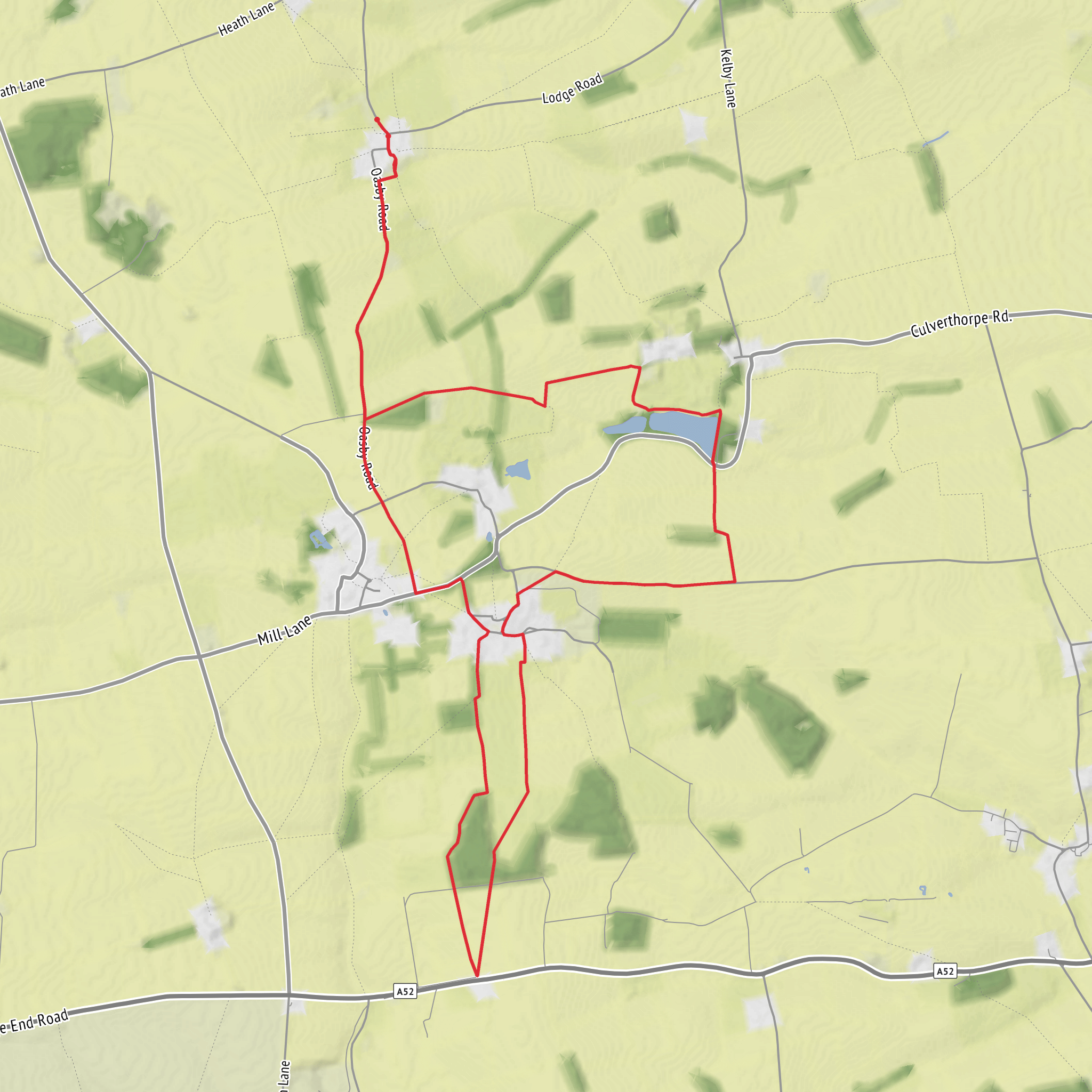 Hike from Kelby via Culverthorpe Park mobile static map