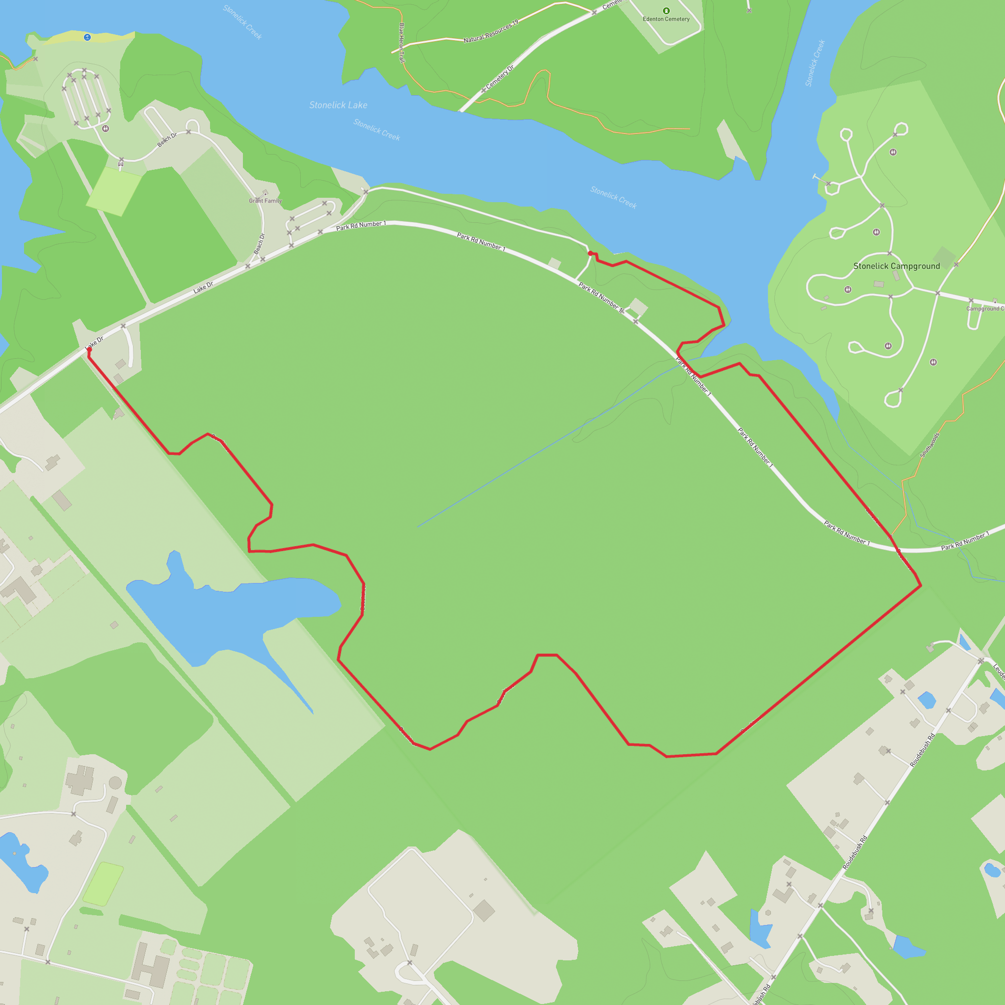 Stonelick Lake via Lake View Trail and Beechtree Trail mobile static map