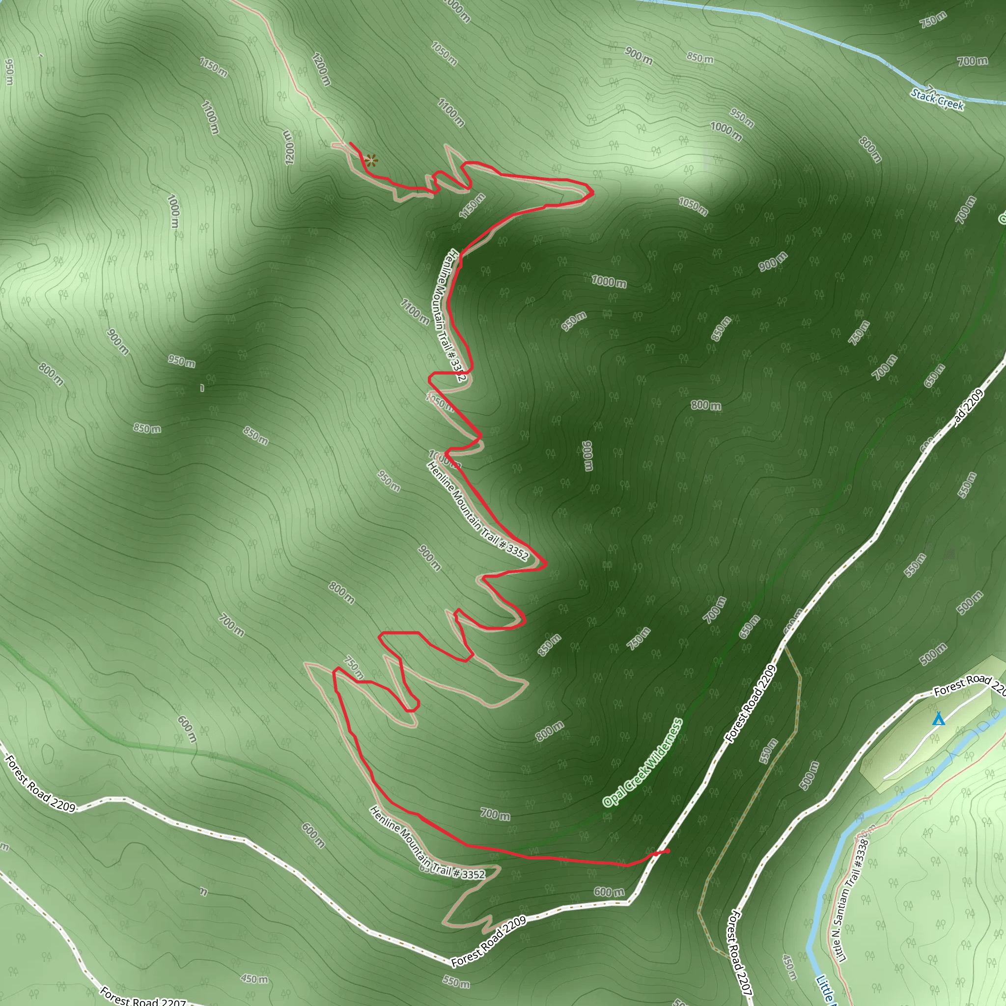 Henline Mountain Trail mobile static map