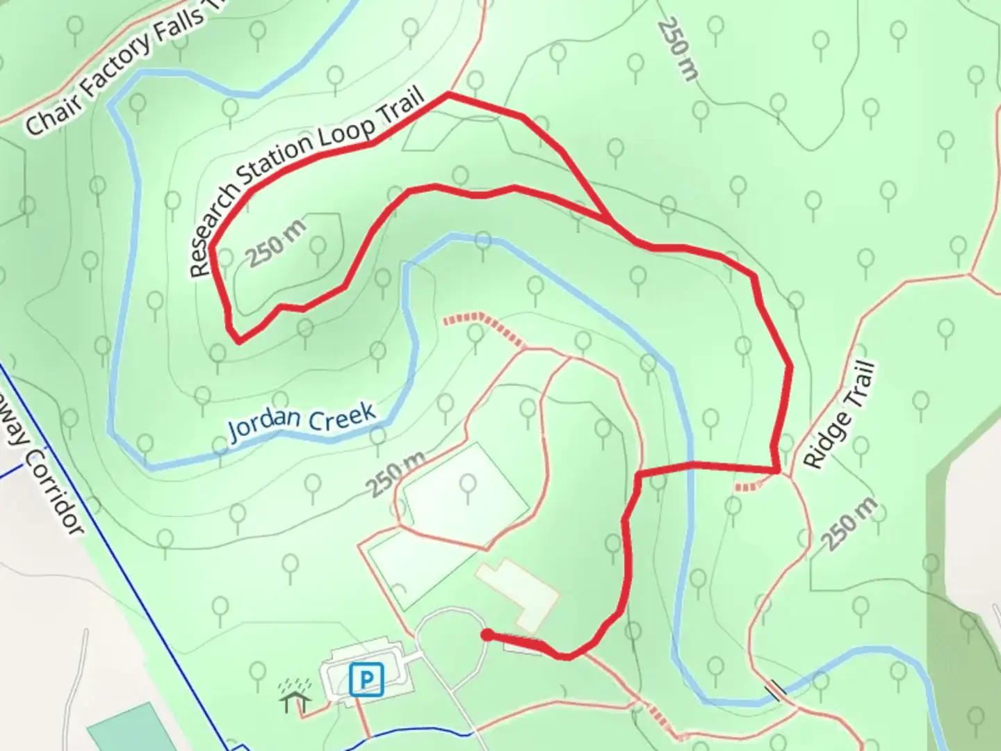 An image depicting the trail Research Station Loop Trail and its surrounding area.