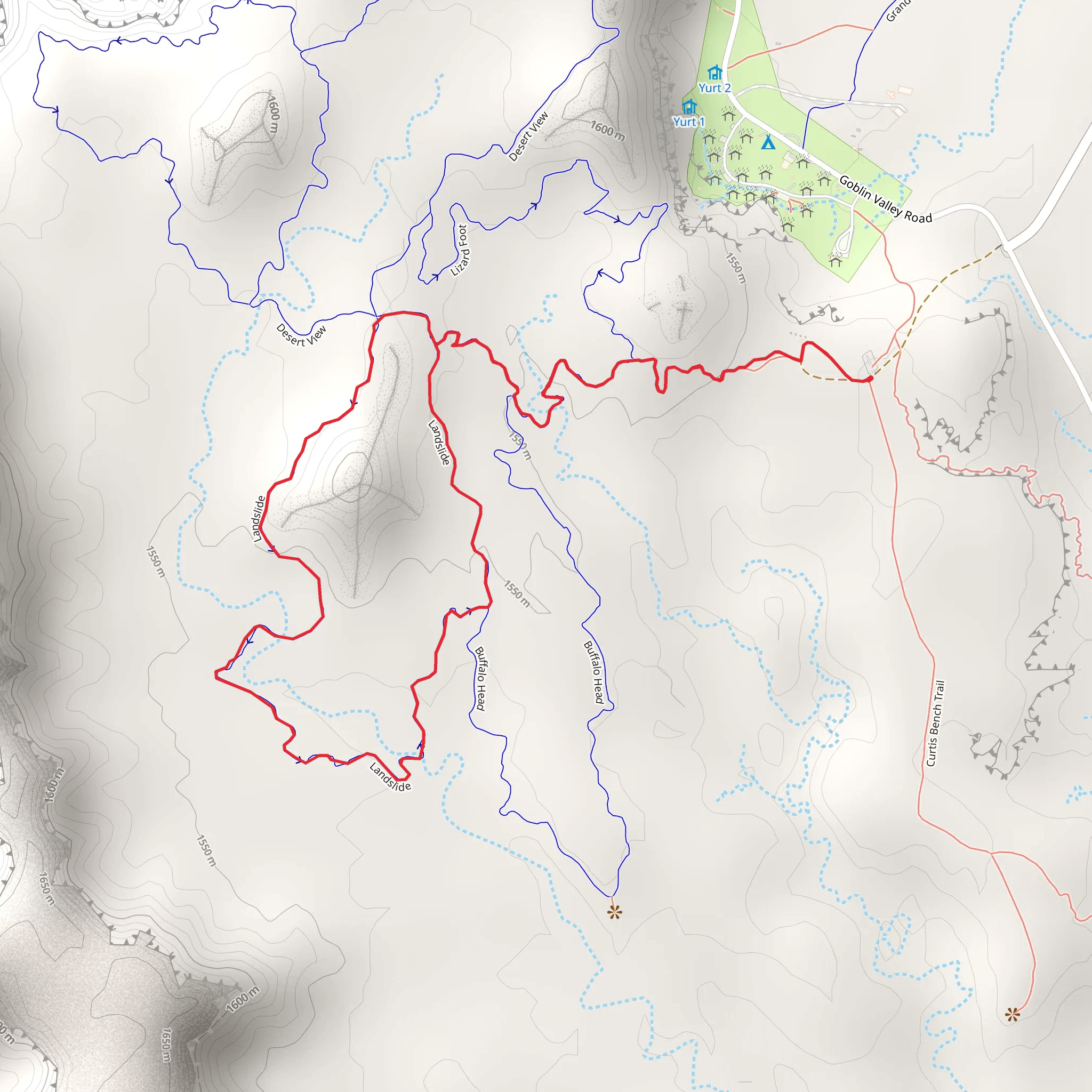 Buffalo Head and Landslide Loop mobile static map